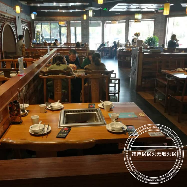 南通德庄火锅店（青年西路店）无烟火锅桌案例(图3)