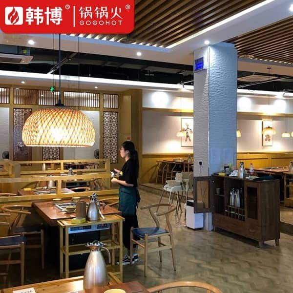 温州宽窄巷子串串(龙湾万达广场店)无烟火锅桌案例(图4)