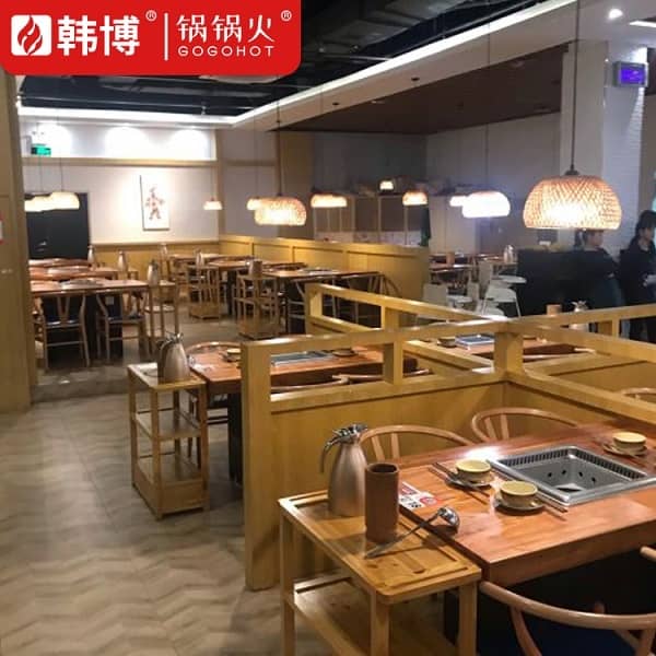 温州宽窄巷子串串(龙湾万达广场店)无烟火锅桌案例(图6)