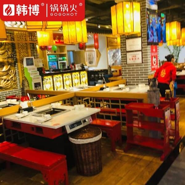 西安大龙燚火锅(亿象城店)无烟火锅桌案例(图6)